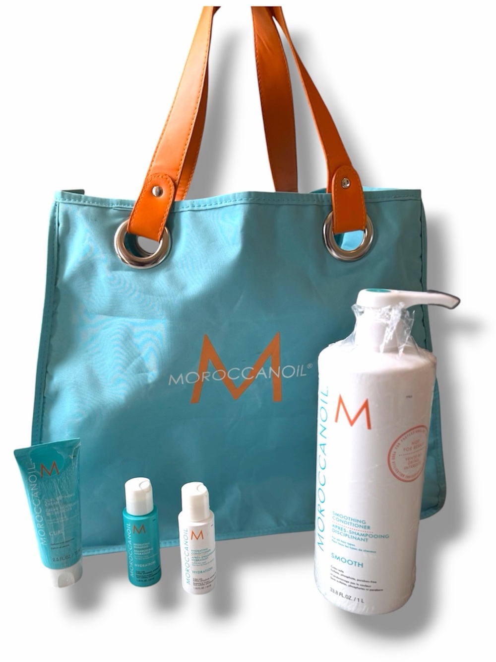 5 Morrocan Oil Hair Care Product Bundle Beach Bag Tote Shampoo Conditioner $148!
